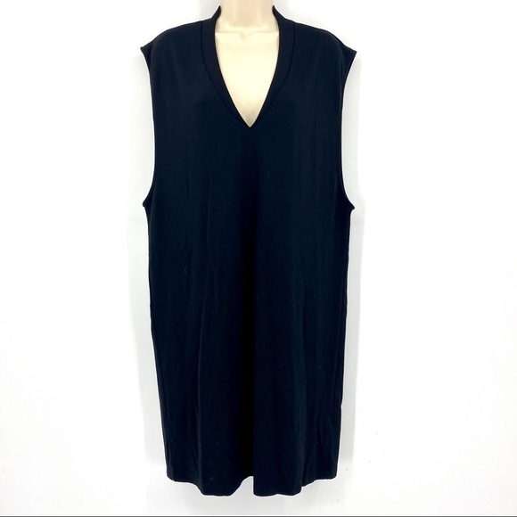 ASOS black stretch v neck dress sz 10 - Picture 1 of 8